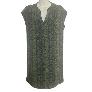 Anthropologie Green Sheath Dress with V-Neck